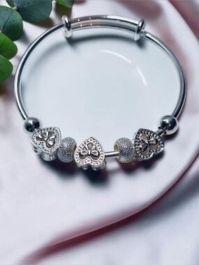 Mix & Match Bangle Deal! Choose Any 2 Silver Tone Charms or Cuffs
